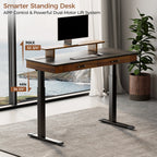 Faux Saddle Leather Adjustable Standing Desk (55x23)