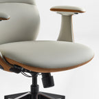 Faux Leather Executive Office Chair - Segmented Back Natural Curve