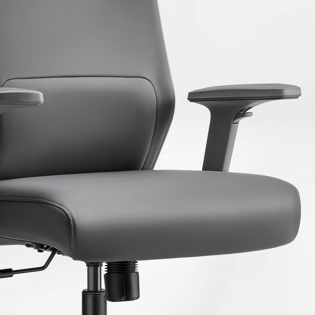 Microfiber Leather Office Chair - Dual-Layer Contoured Ergonomic