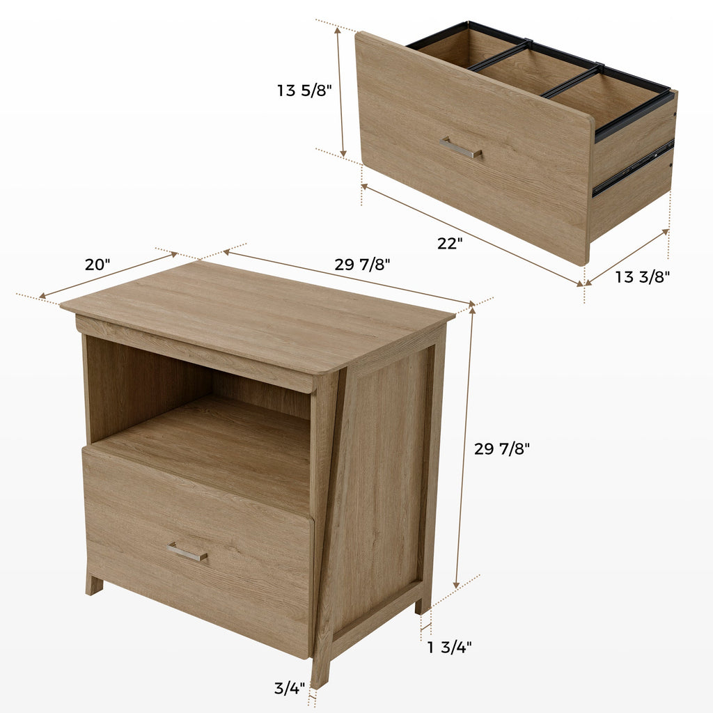 29'' Display File Storage Cabinet, Oak
