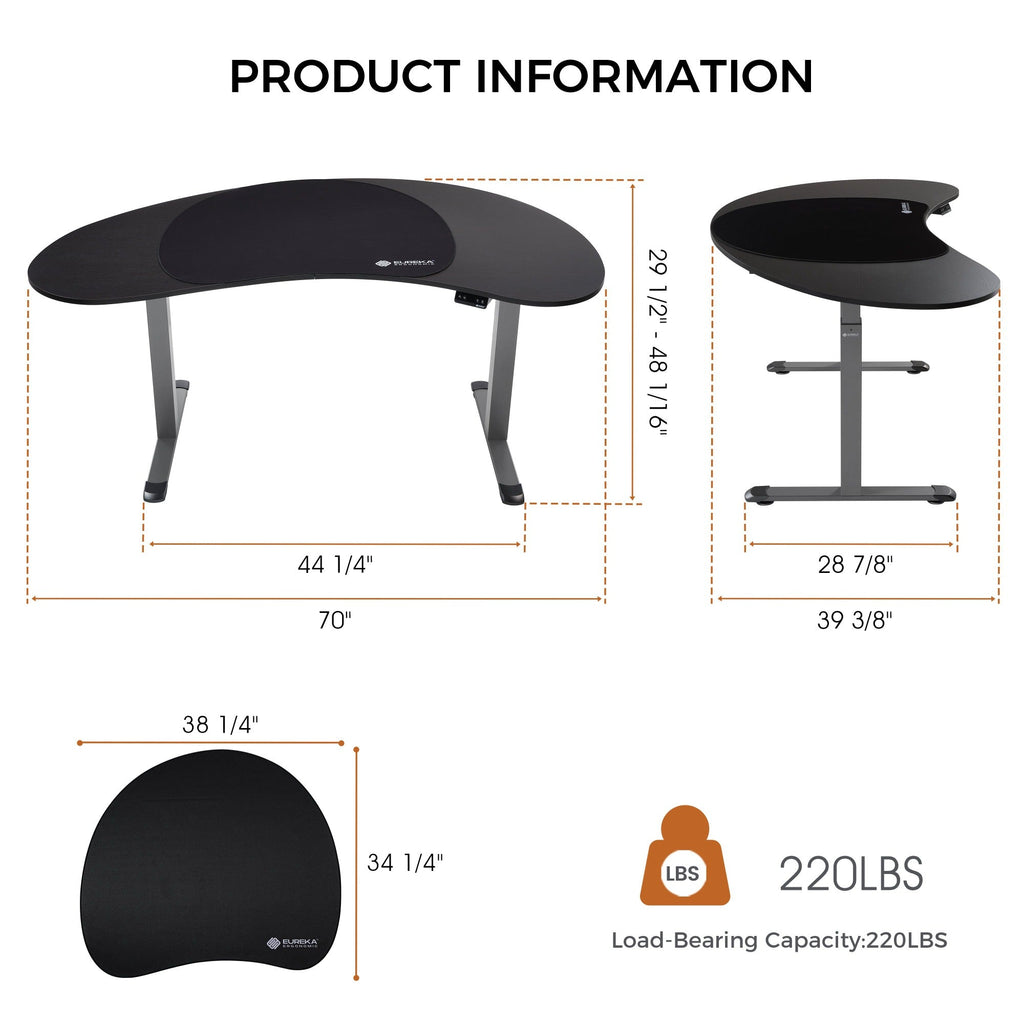 Curved Standing Desk (70x39)