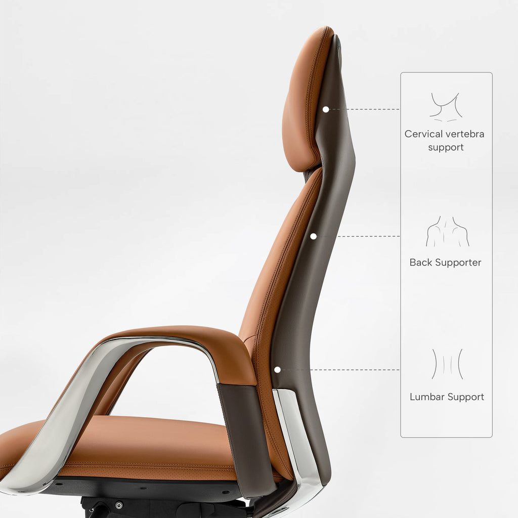 Napa Leather Executive Office Chair - Fully Adjustable