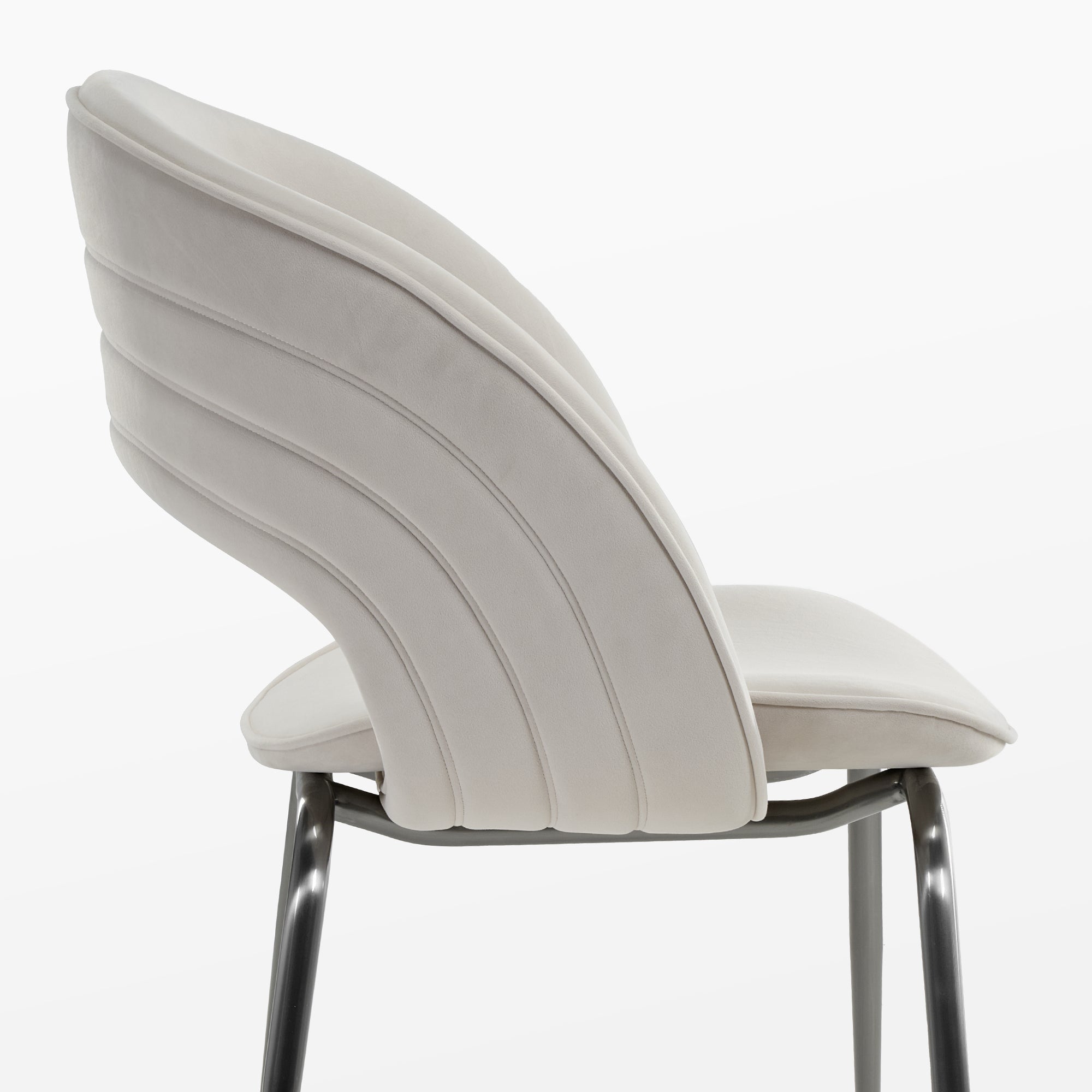 Velvet Dining Chair, Set of 1, Off-White