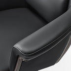 Genuine Leather Executive Office Chair - Leather & Metal Luxury
