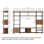 Modern TV Stand with Storage Cabinet and Book Shelves