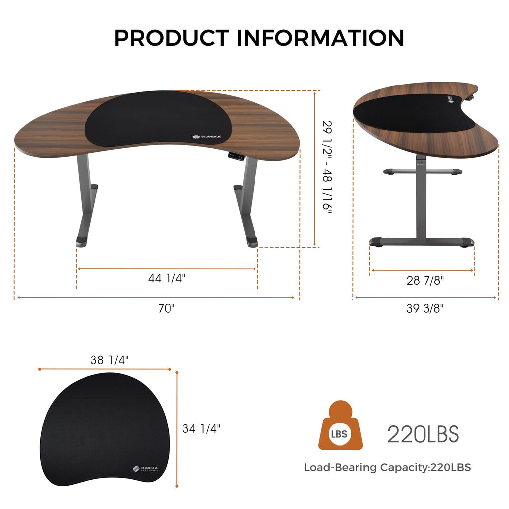 Curved Standing Desk (70x39)