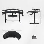 Wing-Shaped Standing Desk (72x23)