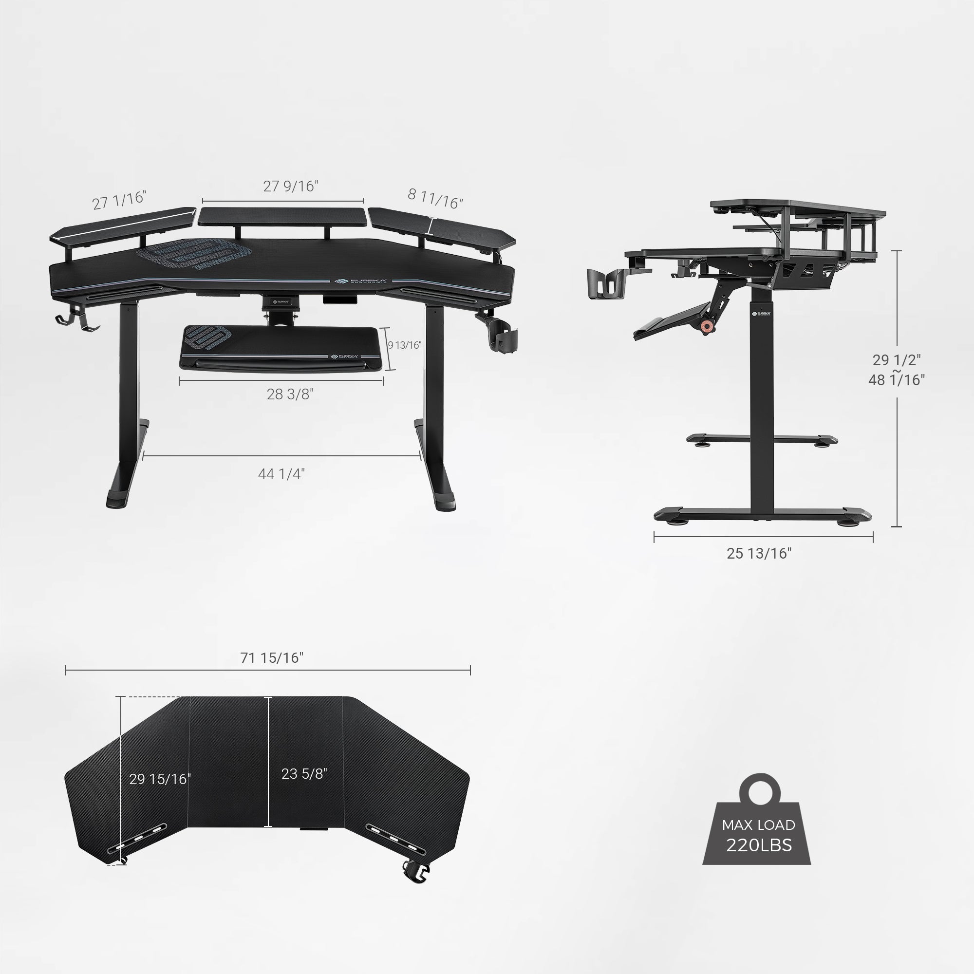 Wing-Shaped Standing Desk (72x23)