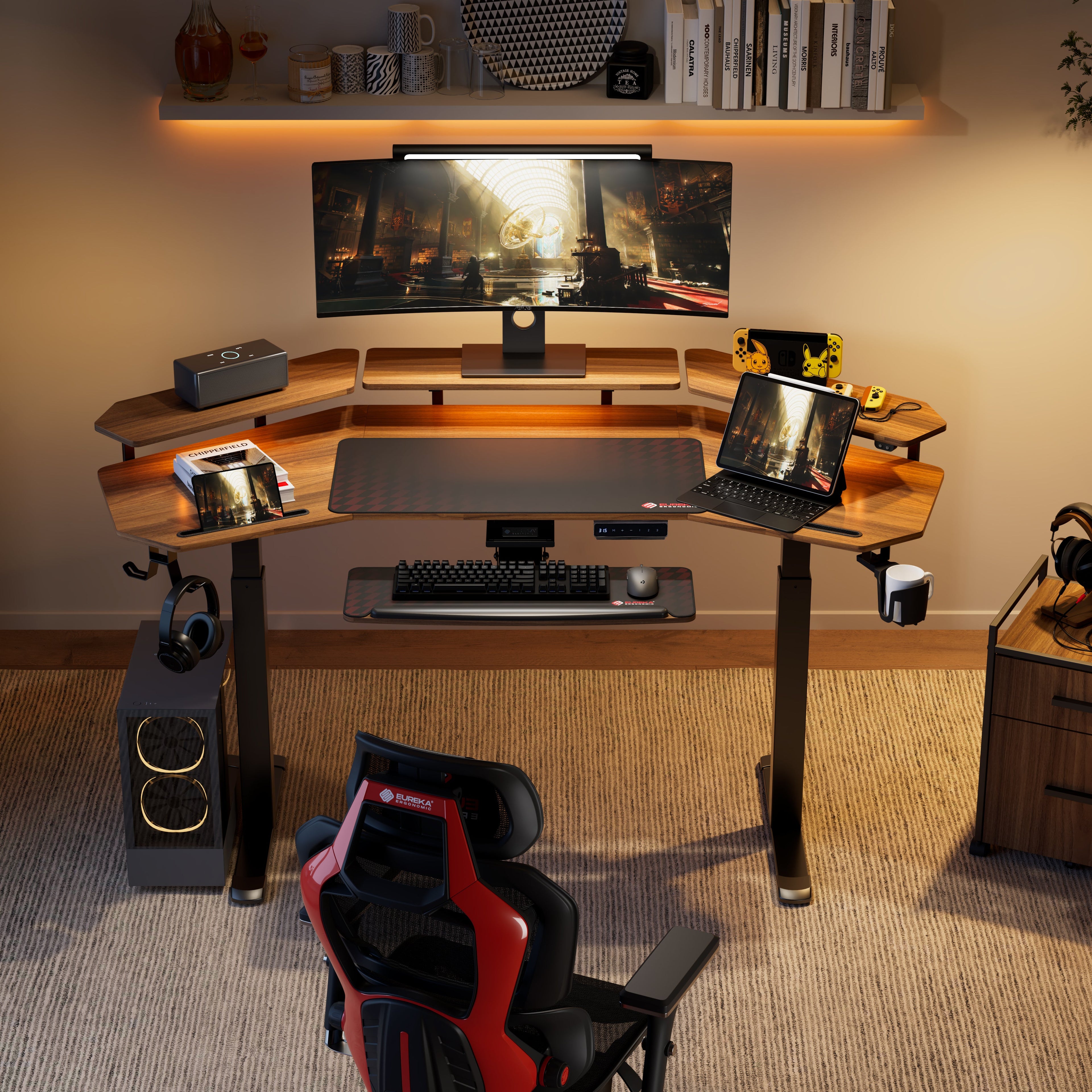 Wing-Shaped Standing Desk (72x23)