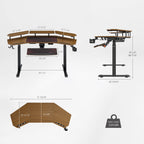 Wing-Shaped Standing Desk (72x23)