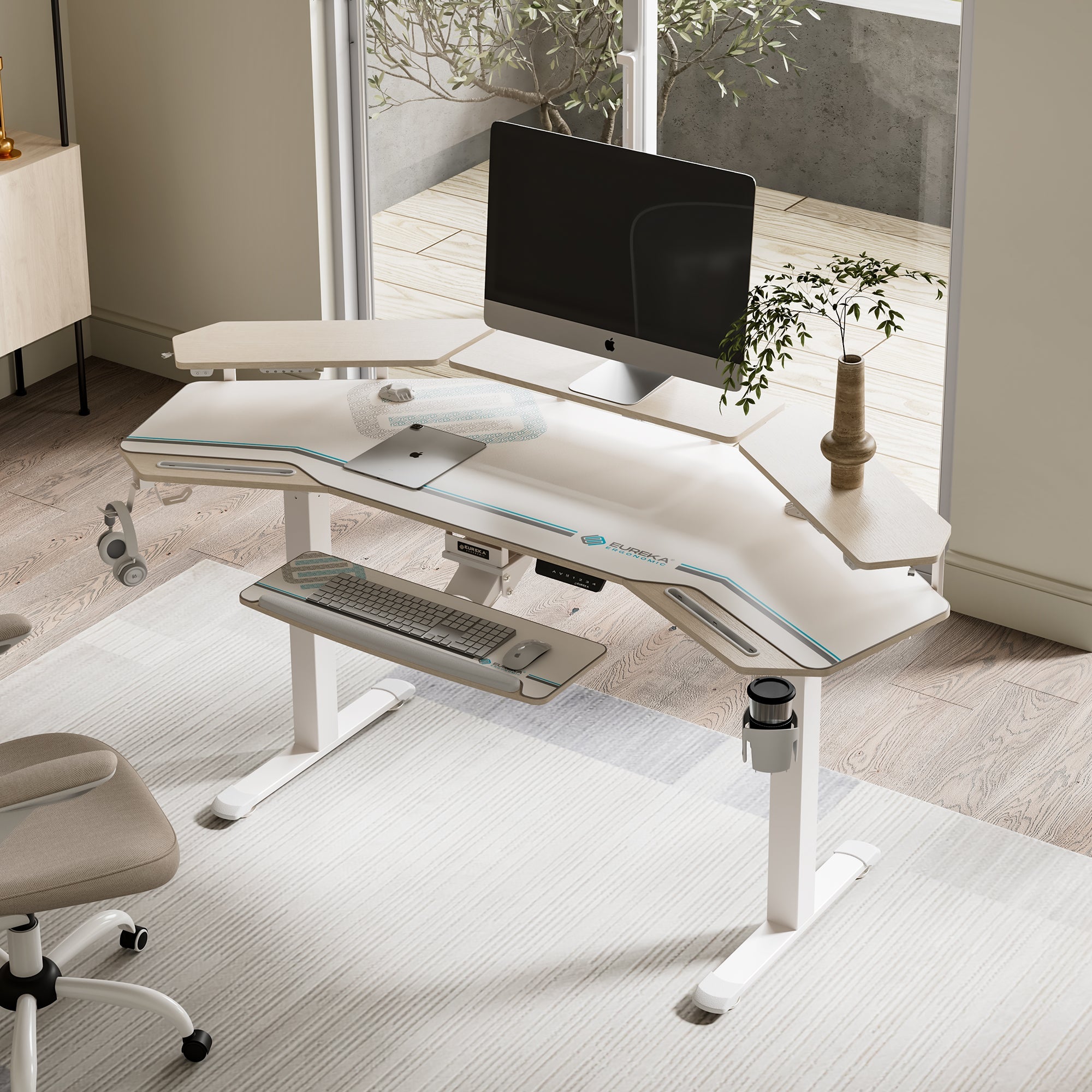 Wing-Shaped Standing Desk (72x23)