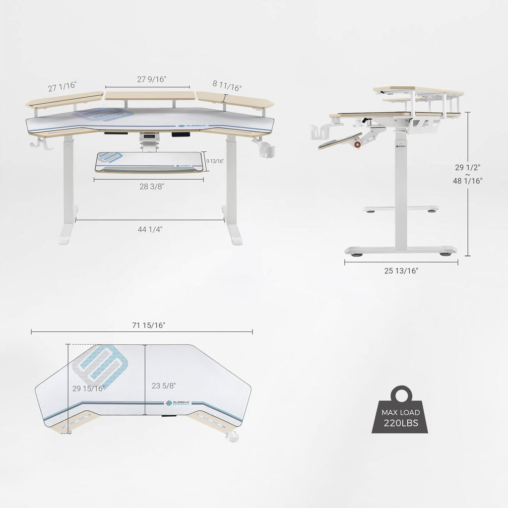Wing-Shaped Standing Desk (72x23)