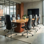 Solid Wood Arm Task Office Chair - Retro PU Leather