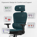 High-Back Mesh Office and Gaming Chair, Black