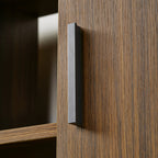 Wood Bookcase Cabinet with Bottom Storage and Adjustable Shelves