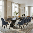 Rectangular Dining Table with Bench, Natural Wood