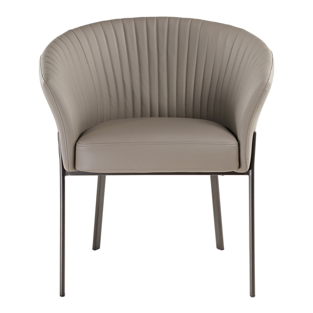 Upholstered Arm Dining Chair, Set of 1, Dark Gray