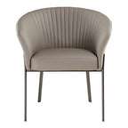 Upholstered Arm Dining Chair, Set of 1, Dark Gray