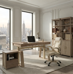 Faux Leather Home Office Chair - Ergonomic Cream