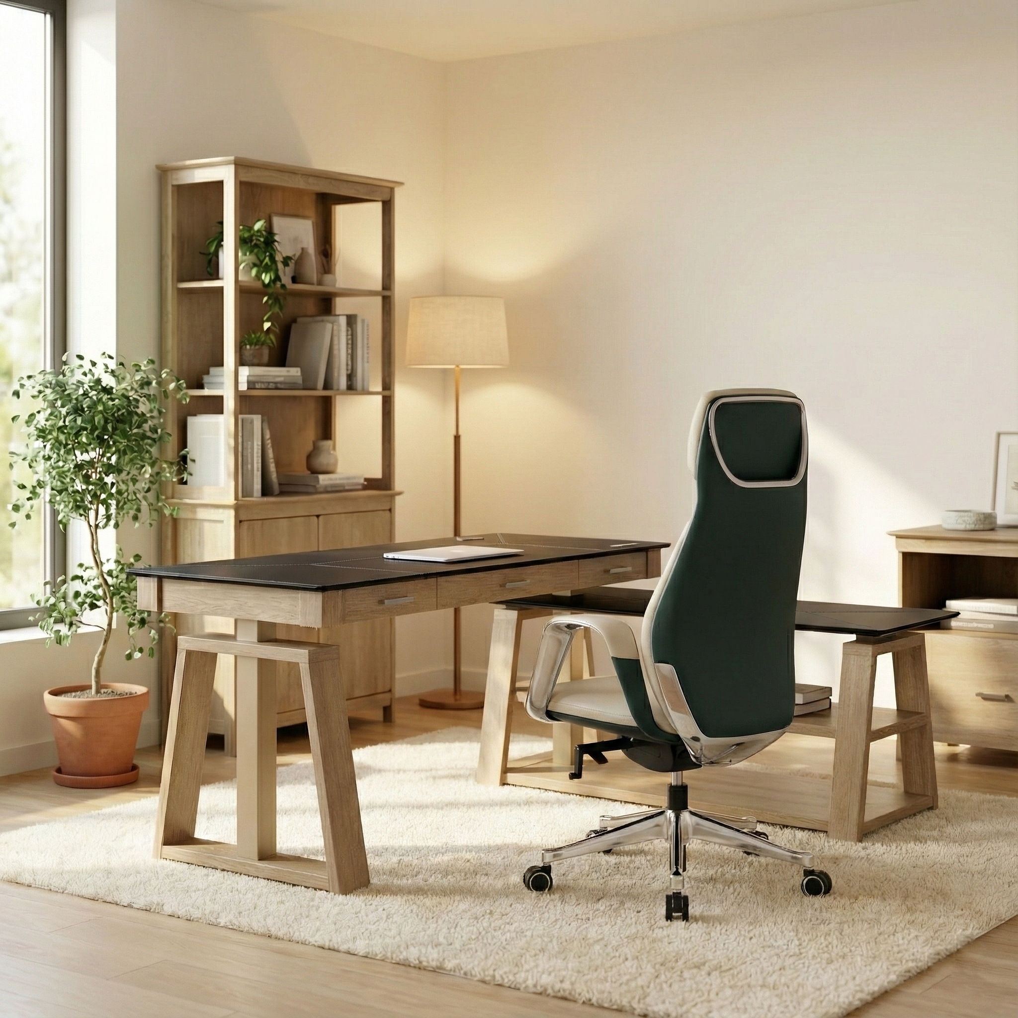 Napa Leather Executive Office Chair - Fully Adjustable