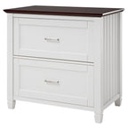 29'' File Storage Cabinet, Dual-Tone Wave Design, White