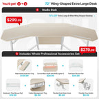 Wing-Shaped Studio Desk (73x23)