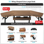 Wing-Shaped Studio Desk (73x23)