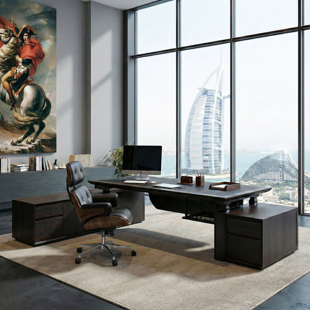 Electric Height-Adjustable Standing Desk, Classic, Black