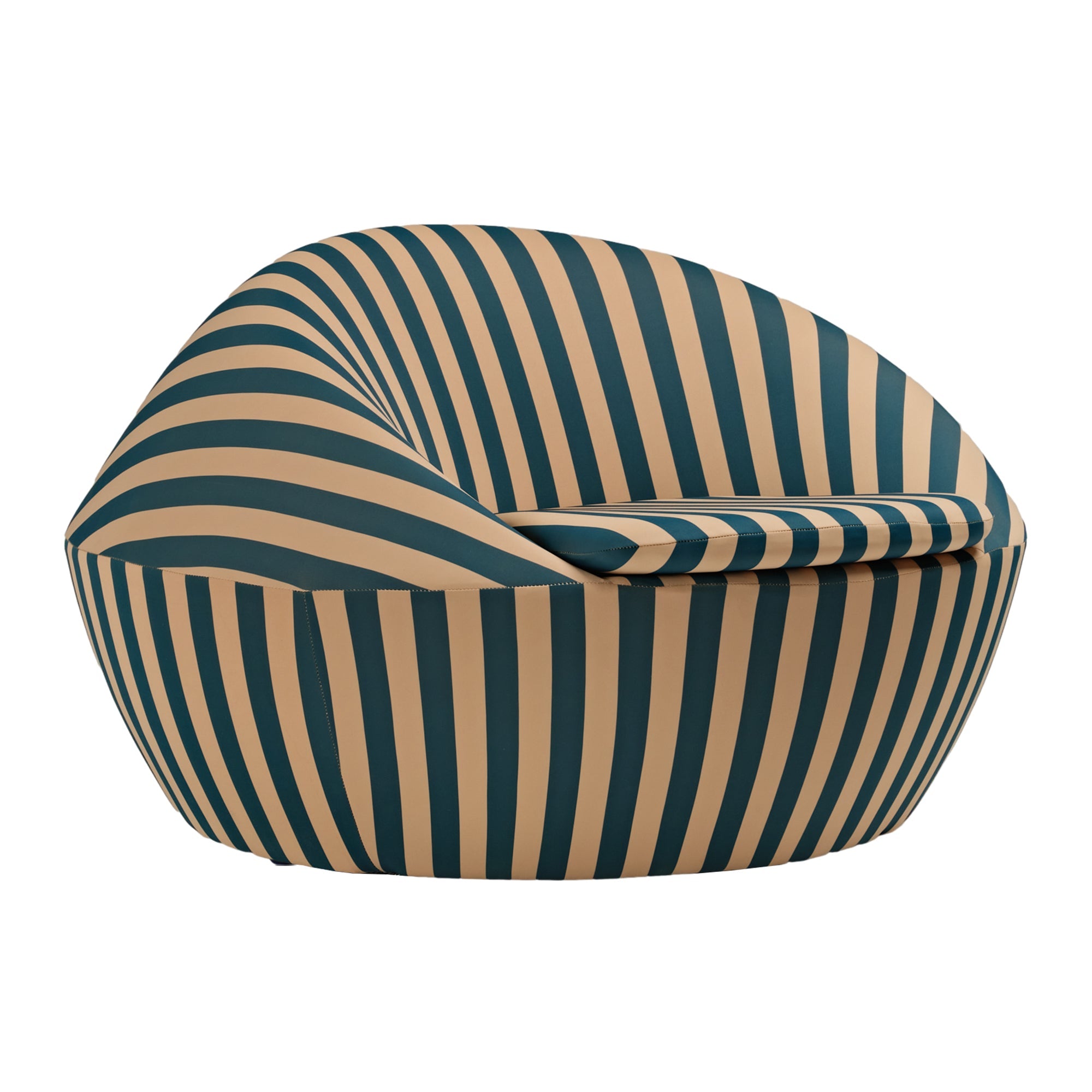 Striped Accent Lounge Chair, Red Yellow and Blue Yellow