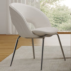Velvet Dining Chair, Set of 1, Off-White