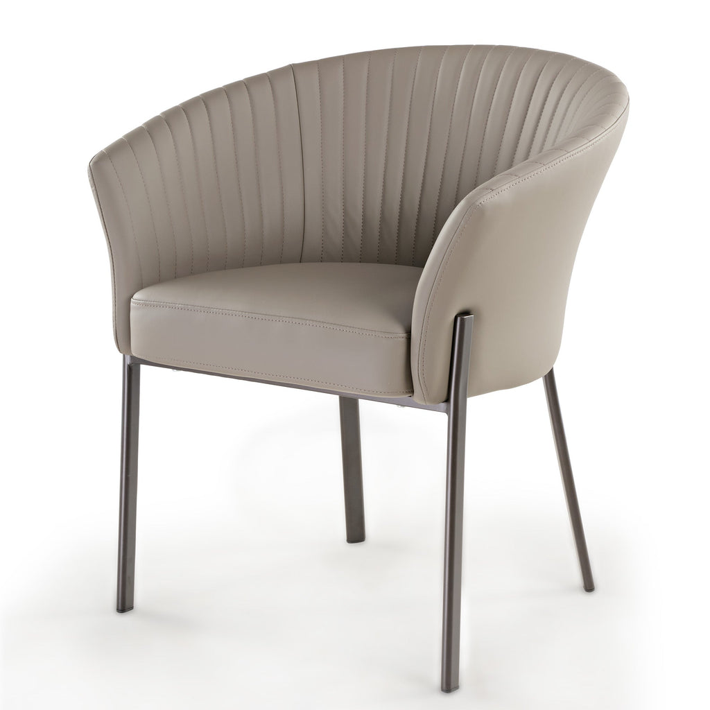 Upholstered Arm Dining Chair, Set of 1, Dark Gray