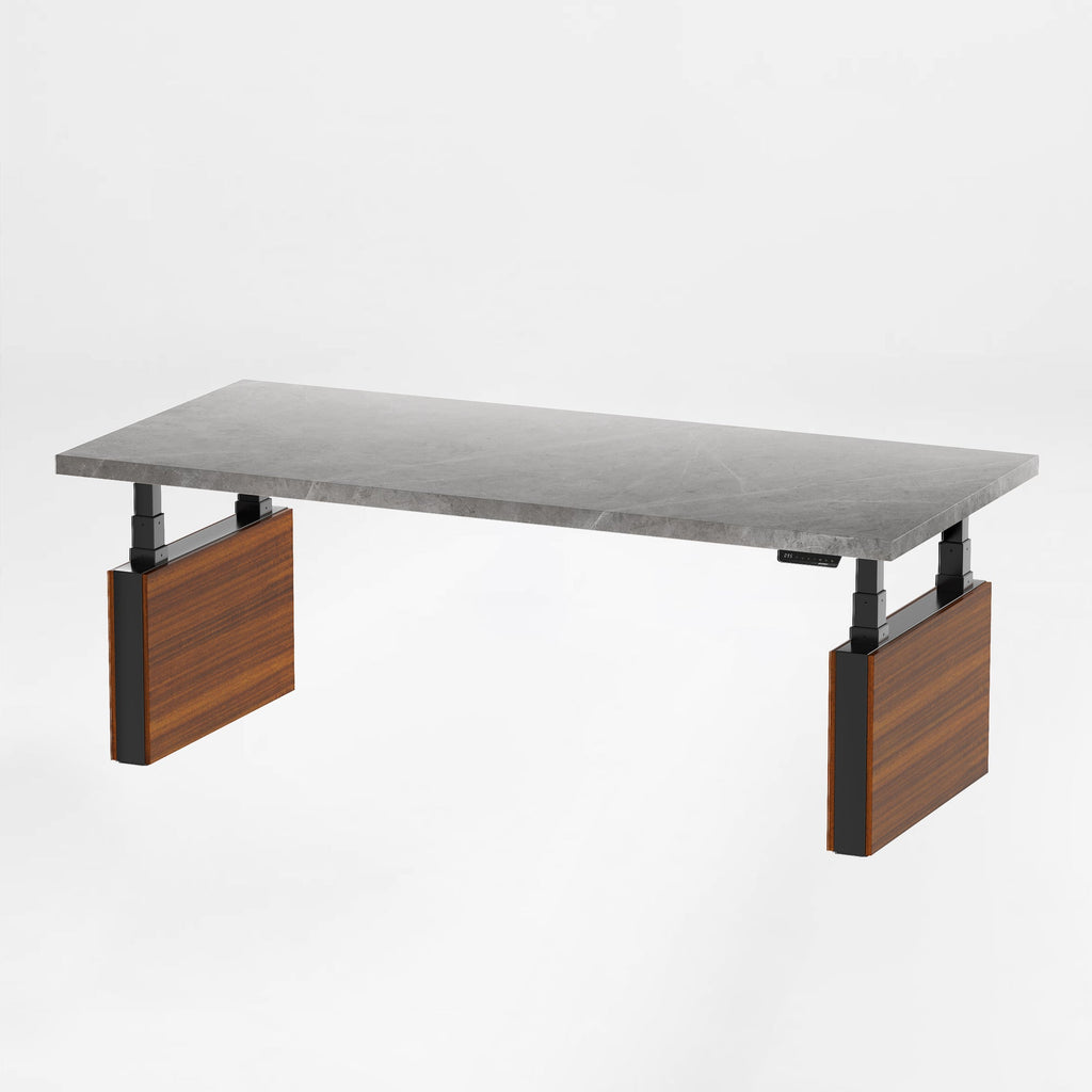 Electric Height-Adjustable Standing Desk, Premium, White