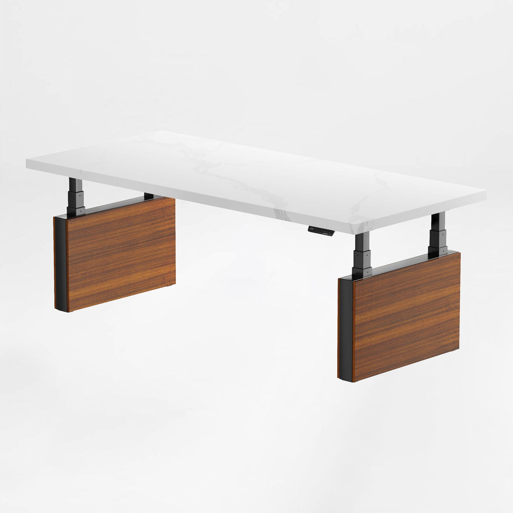 Electric Height-Adjustable Standing Desk, Premium, White