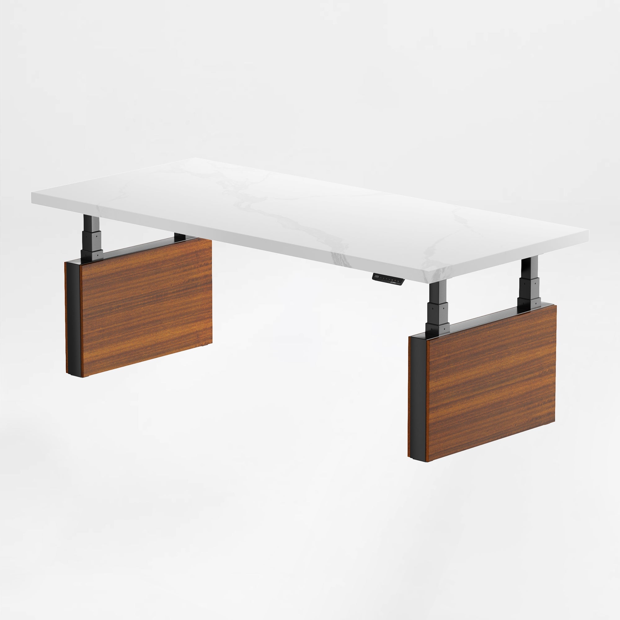 Electric Height-Adjustable Standing Desk, Premium, White