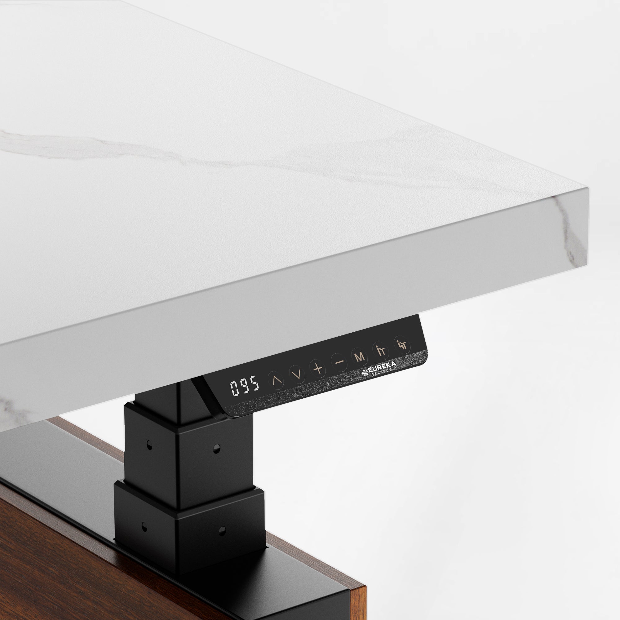 Electric Height-Adjustable Standing Desk, Premium, White