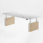 Electric Height-Adjustable Standing Desk, Premium, White