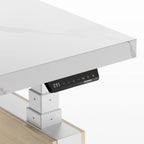 Electric Height-Adjustable Standing Desk, Premium, White