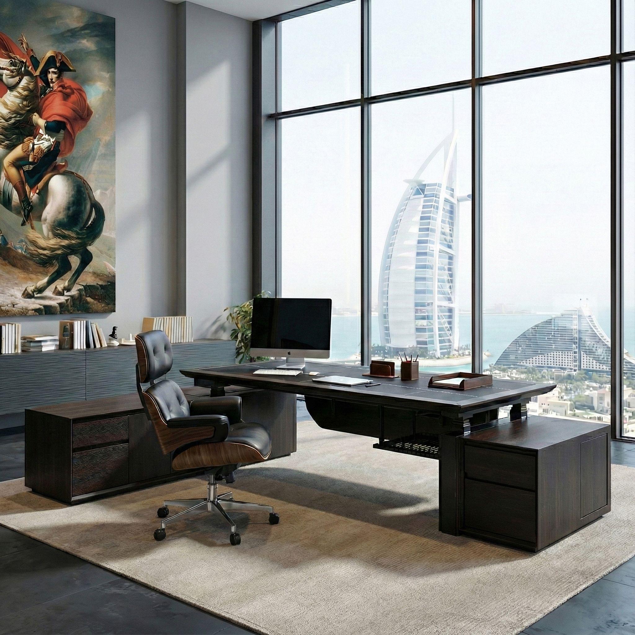 Electric Height-Adjustable Standing Desk, Classic, Black