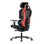 Racing-Style Gaming Chair with Headrest and Lumbar Pillow, Black and Red