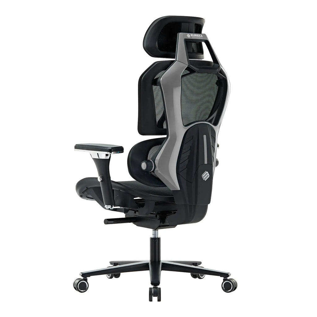 Racing-Style Gaming Chair with Headrest and Lumbar Pillow, Black and Red