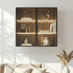 32 Wall Mounted Curio Cabinet with Glass Doors