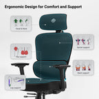 High-Back Mesh Office and Gaming Chair, Black