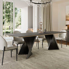 Rectangular Dining Table with Bench, Natural Wood