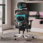 Chaise de bureau et de jeu en maille à dossier haut, noire