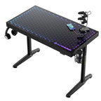 47'' Gaming Desk with Monitor Stand and Cup Holder, Black