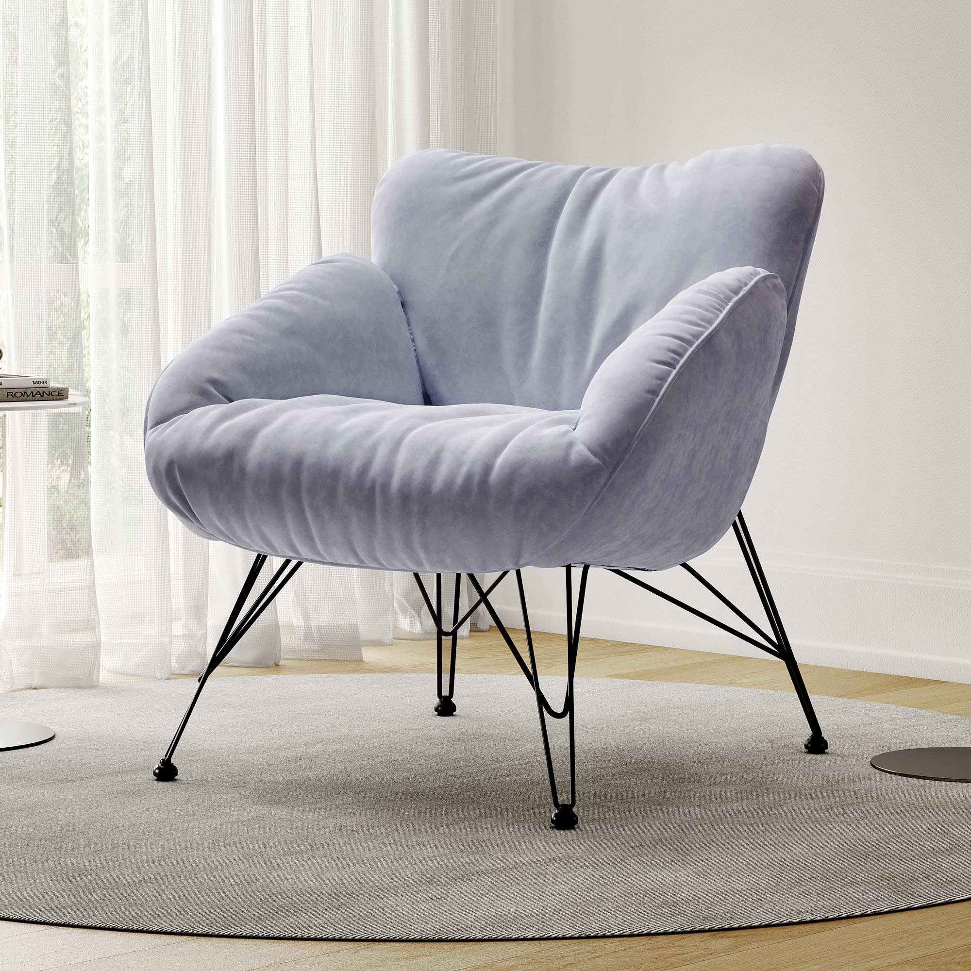 Soft Padded Cozy Lounge Chair, Blue