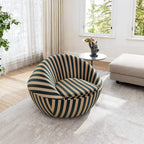 Striped Accent Lounge Chair, Red Yellow and Blue Yellow