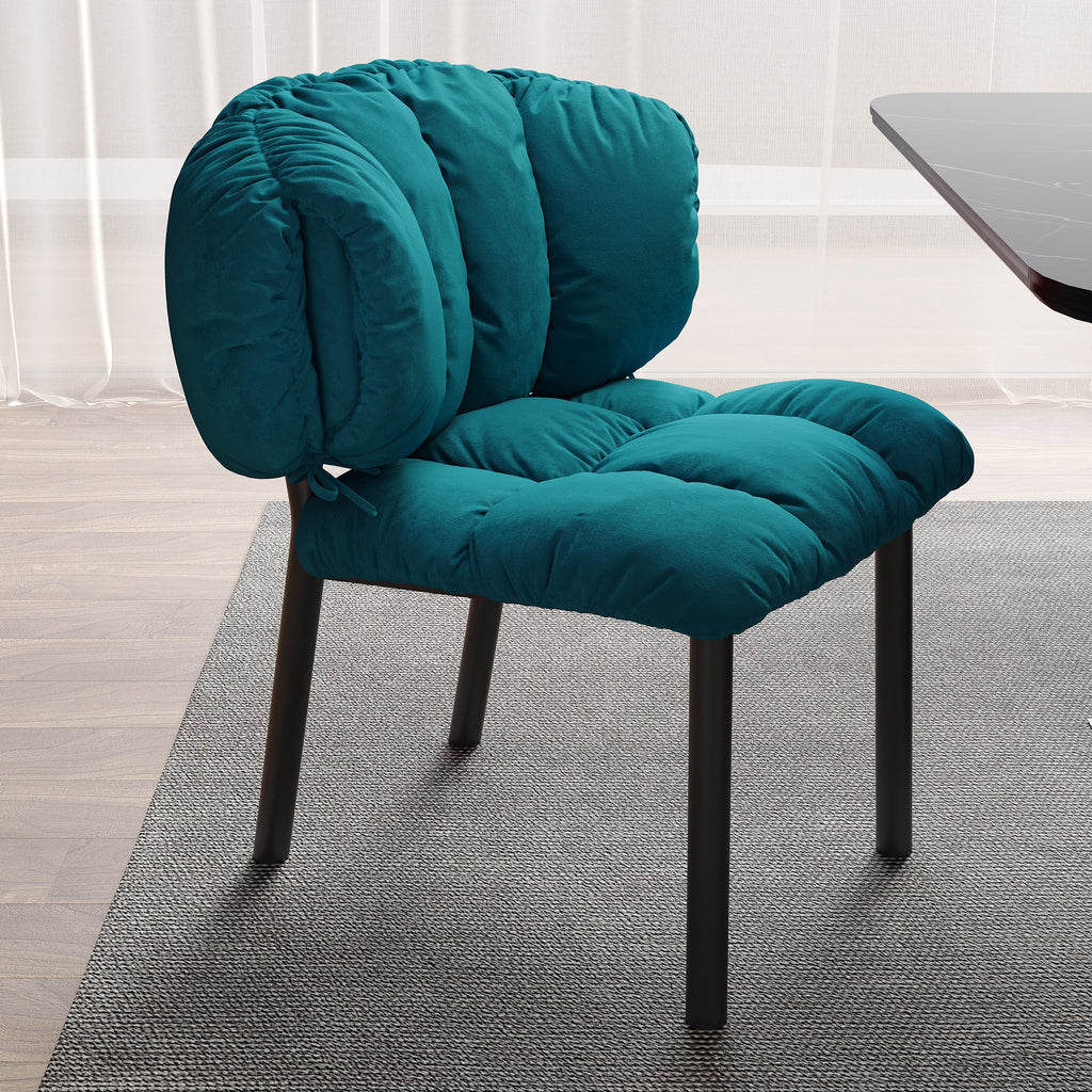 Velvet Dining Side Chair, Set of 1, Red and Green