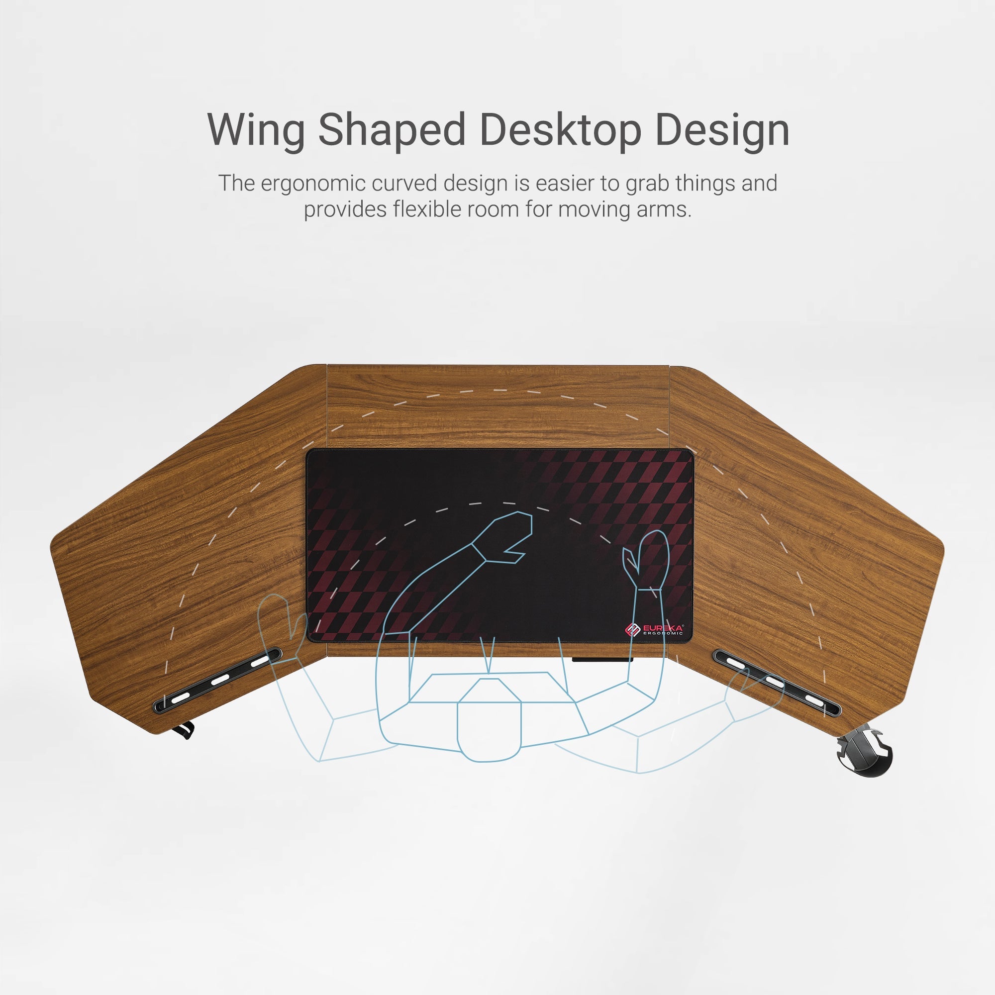 Wing-Shaped Standing Desk (72x23)