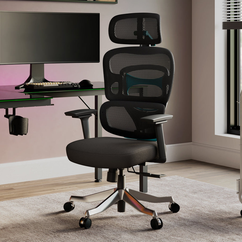 High-Back Mesh Office and Gaming Chair, Black